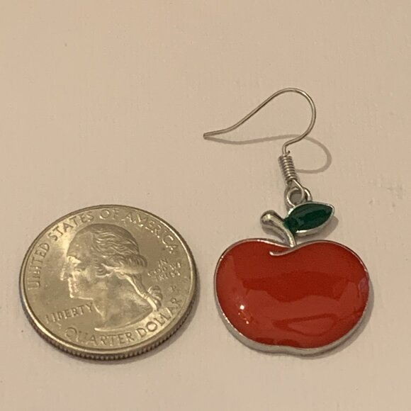 Apple Earring, Teacher Earring, Fruit Earring, Teacher Appreciation Gift, Gift - Picture 4 of 5